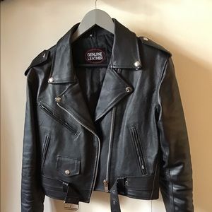 Vintage genuine leather motorcycle jacket